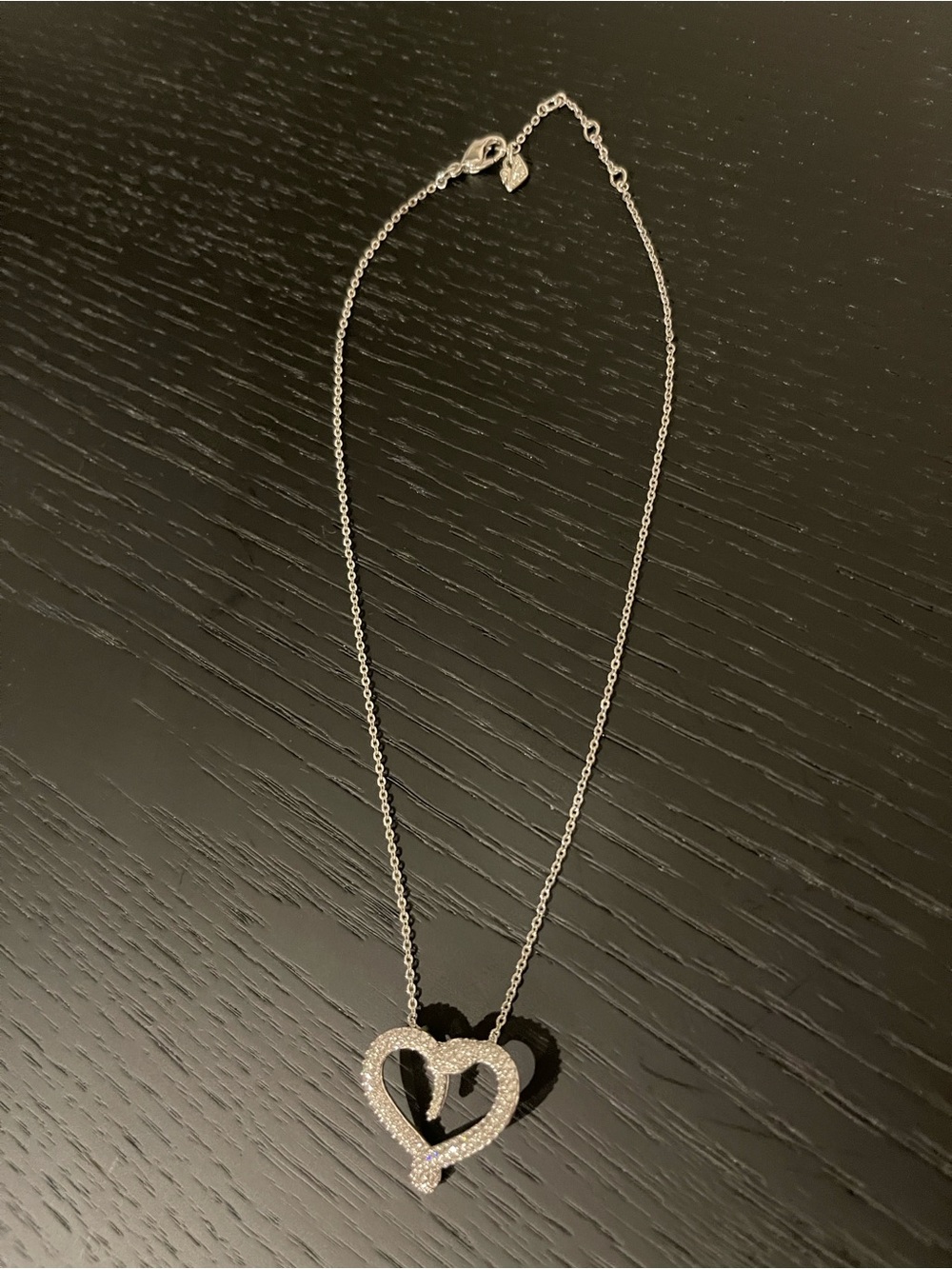 Swarovski Silver Crystal Heart Pendant Necklace